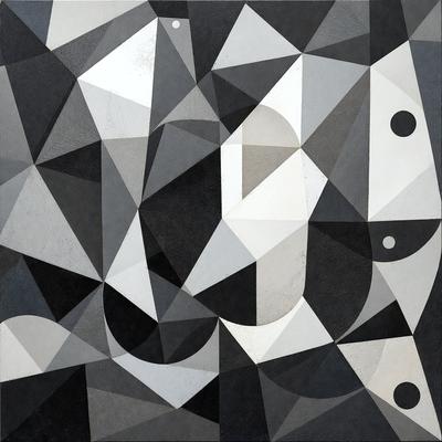 The primary subject of the image is a black and white geometric pattern, which is the main focus of the image. The setting is a black and white background, which complements the pattern. The visual style is a combination of digital art and illustration, creating a unique and artistic appearance. The dominant colors are black and white, giving the image a classic and timeless feel.